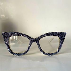 Blue glitter glasses